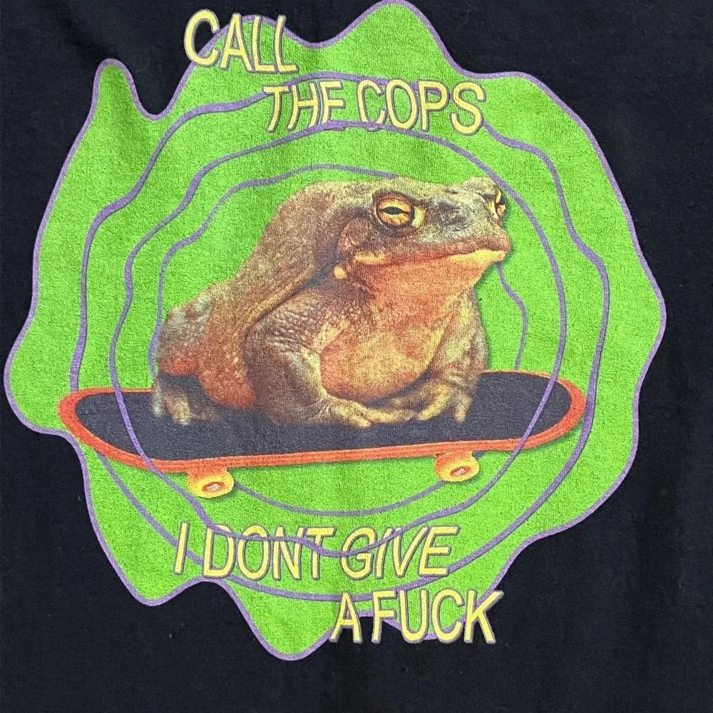 Call The Cops I Don't Give A F$*# Frog Long Sleeve T-Shirt Funny Skate